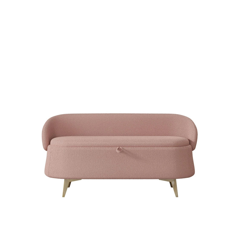 Teddy Fabric Storage Bench with Metal Legs