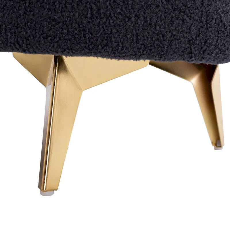 Teddy Fabric Storage Bench with Metal Legs
