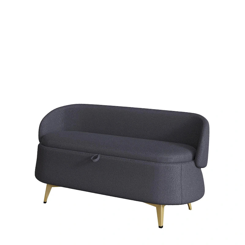 Teddy Fabric Storage Bench with Metal Legs