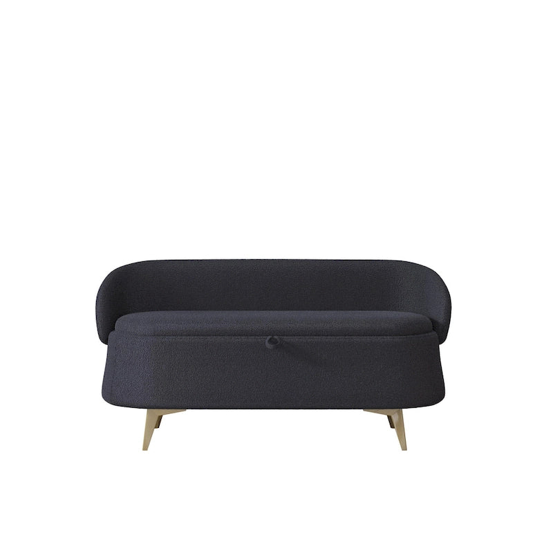 Teddy Fabric Storage Bench with Metal Legs