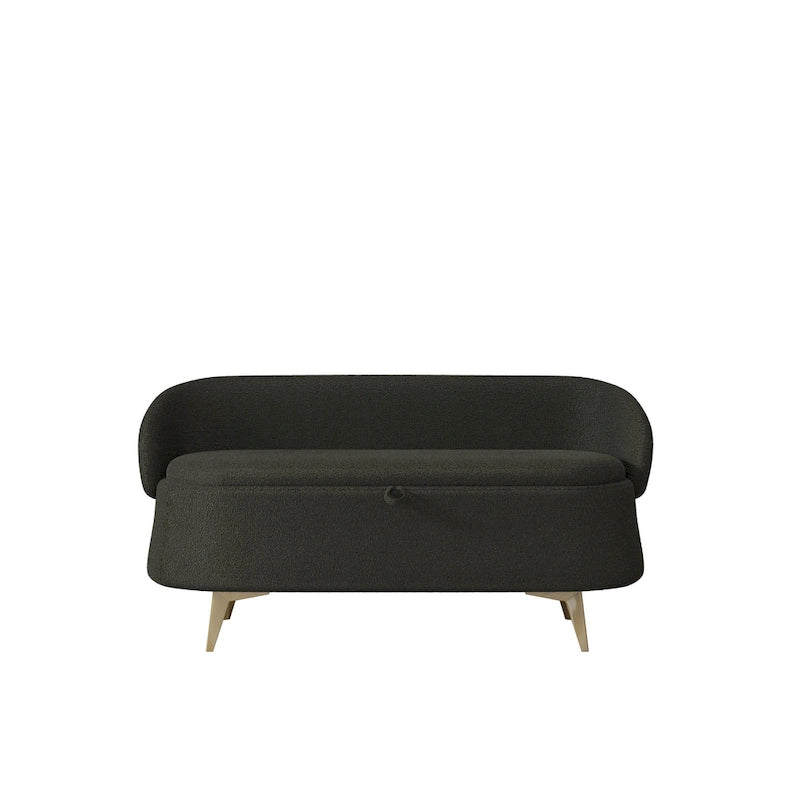 Teddy Fabric Storage Bench with Metal Legs