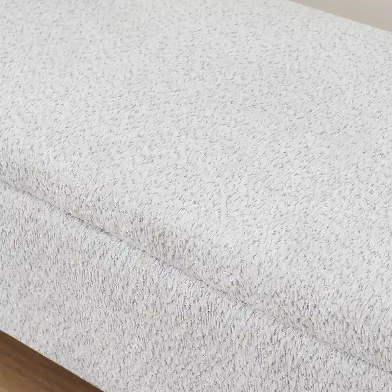 Lamb Fleece Storage Ottoman Bench with Arc Sides & Hidden Storage — 5 Colors