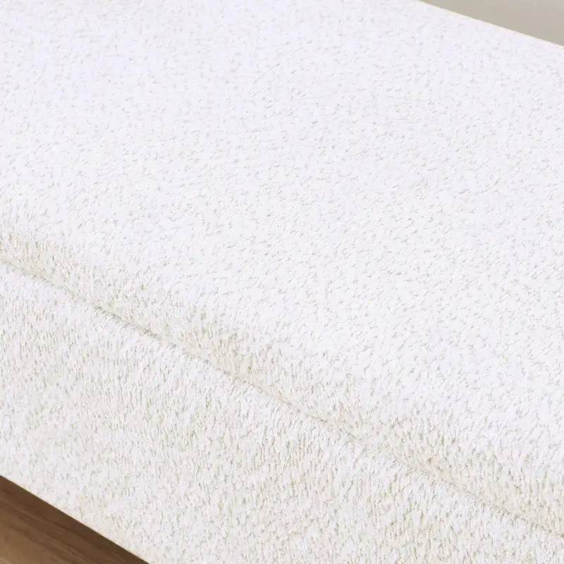 Lamb Fleece Storage Ottoman Bench with Arc Sides & Hidden Storage — 5 Colors