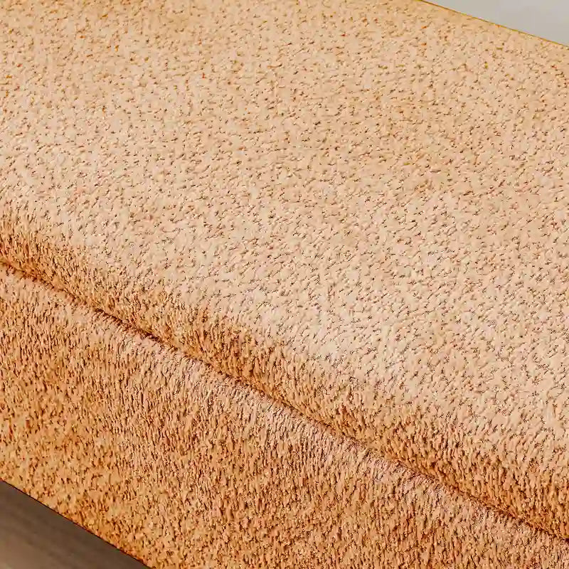 Lamb Fleece Storage Ottoman Bench with Arc Sides & Hidden Storage — 5 Colors