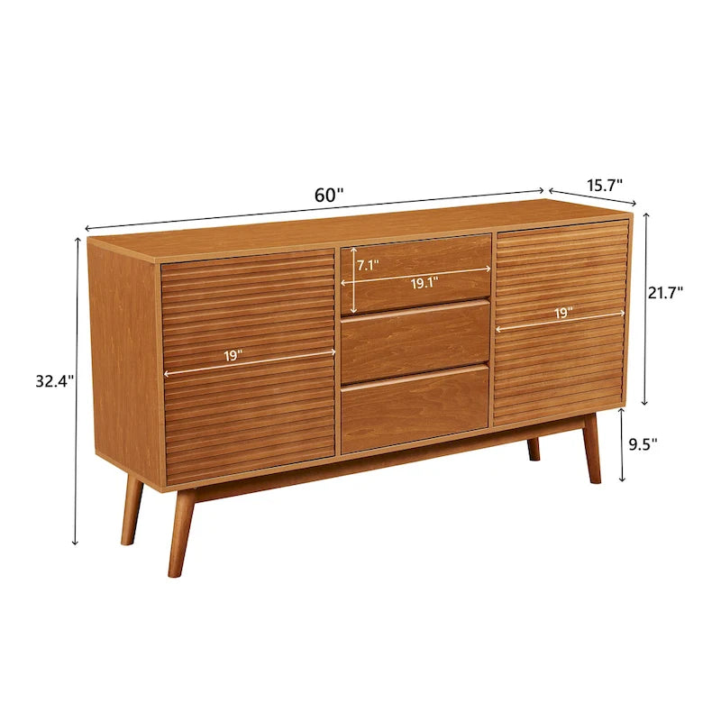 Wood Grain TV Stand & Entertainment Center for TVs up to 65"