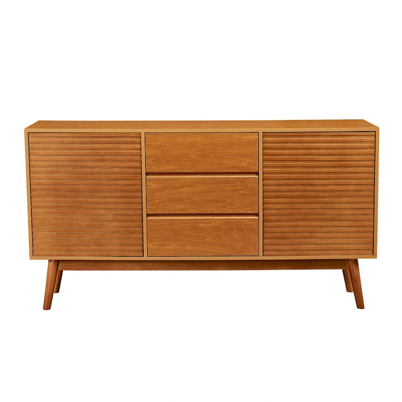 Wood Grain TV Stand & Entertainment Center for TVs up to 65"
