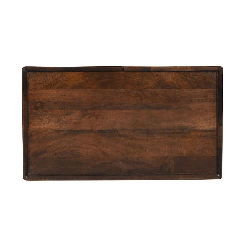 Fluted Mango Wood Accent Cabinet with Adjustable Shelf