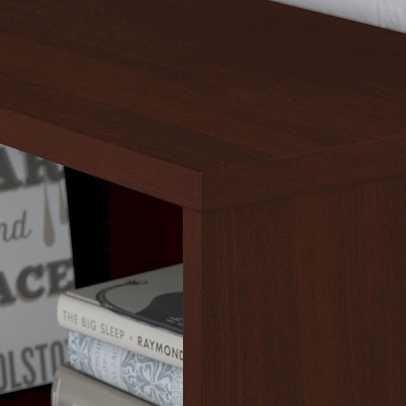 Mid-Century Modern 2-Shelf Bookcase Cabinet with Metal Base