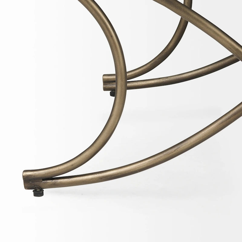 Upholstered Entryway Bench with Cross Metal Legs — Fabric Seat, Gold Frame