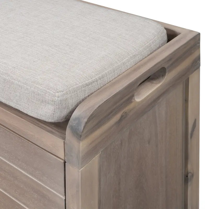Upholstered Storage Bench with 2 Drawers & Removable Basket