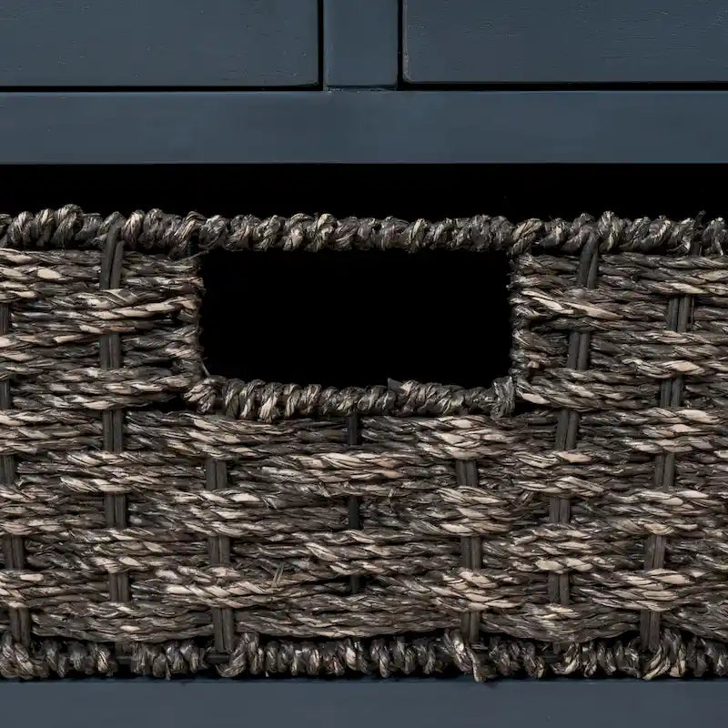Upholstered Storage Bench with 2 Drawers & Removable Basket