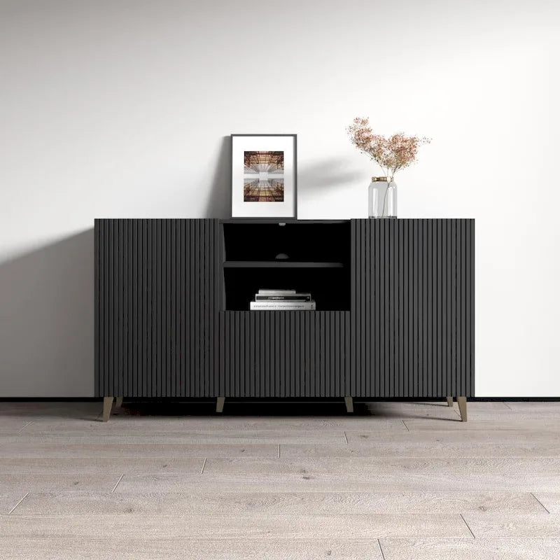 Modern Matte Sideboard with 2 Doors & 1 Drawer – 59 Inch Wide