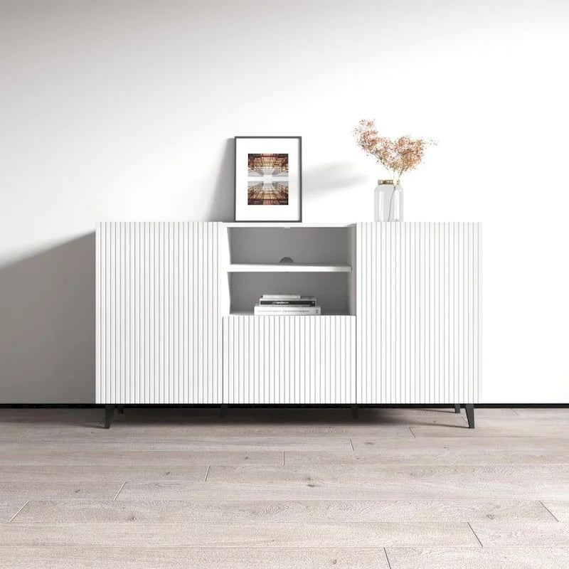 Modern Matte Sideboard with 2 Doors & 1 Drawer – 59 Inch Wide