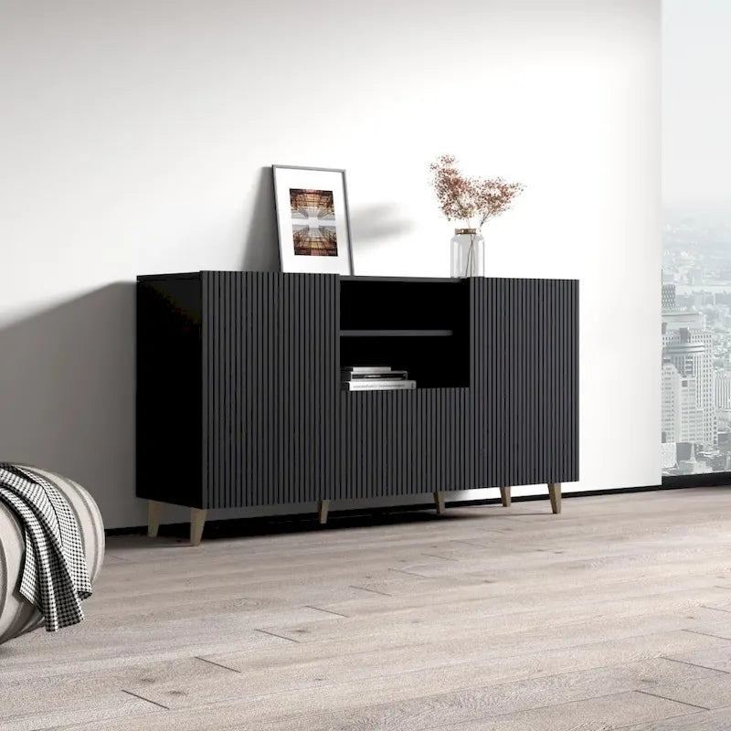 Modern Matte Sideboard with 2 Doors & 1 Drawer – 59 Inch Wide