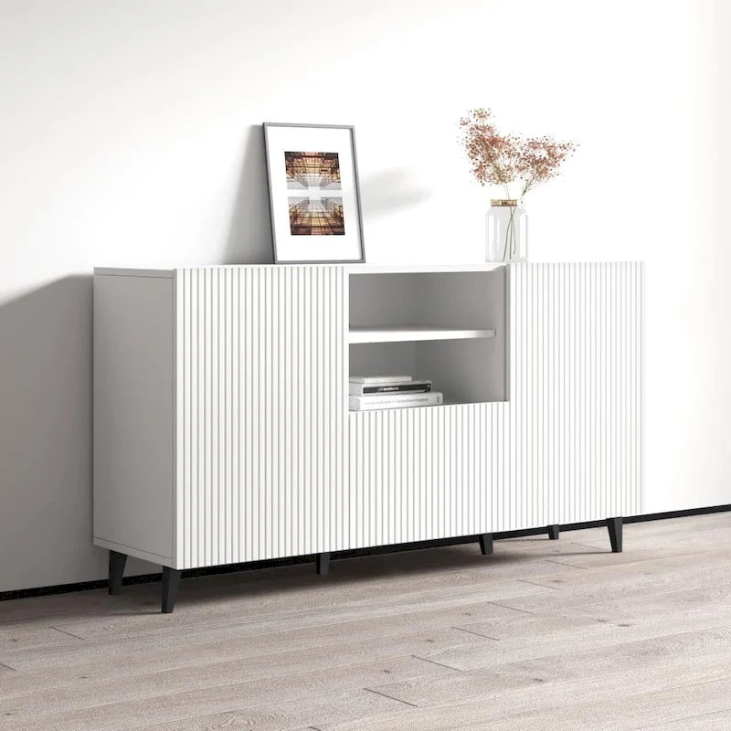 Modern Matte Sideboard with 2 Doors & 1 Drawer – 59 Inch Wide