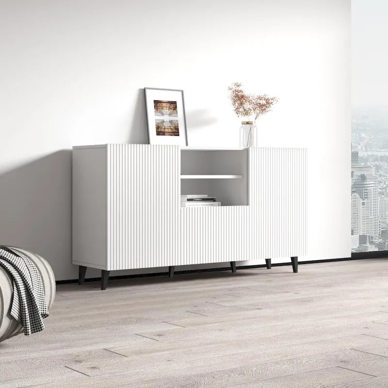 Modern Matte Sideboard with 2 Doors & 1 Drawer – 59 Inch Wide