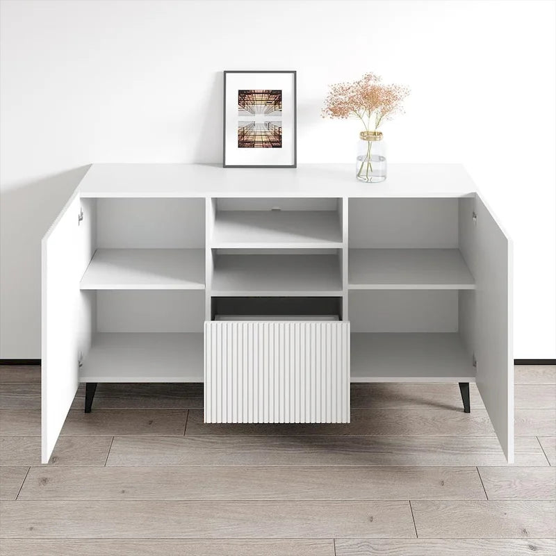 Modern Matte Sideboard with 2 Doors & 1 Drawer – 59 Inch Wide