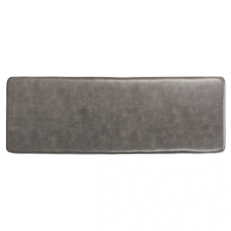 Faux Leather Upholstered Bench with Black Metal Legs
