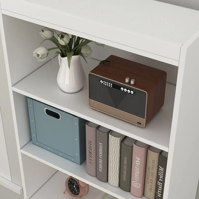 Tall Linen Cabinet with Open Shelves, Drawer & Cabinet Doors
