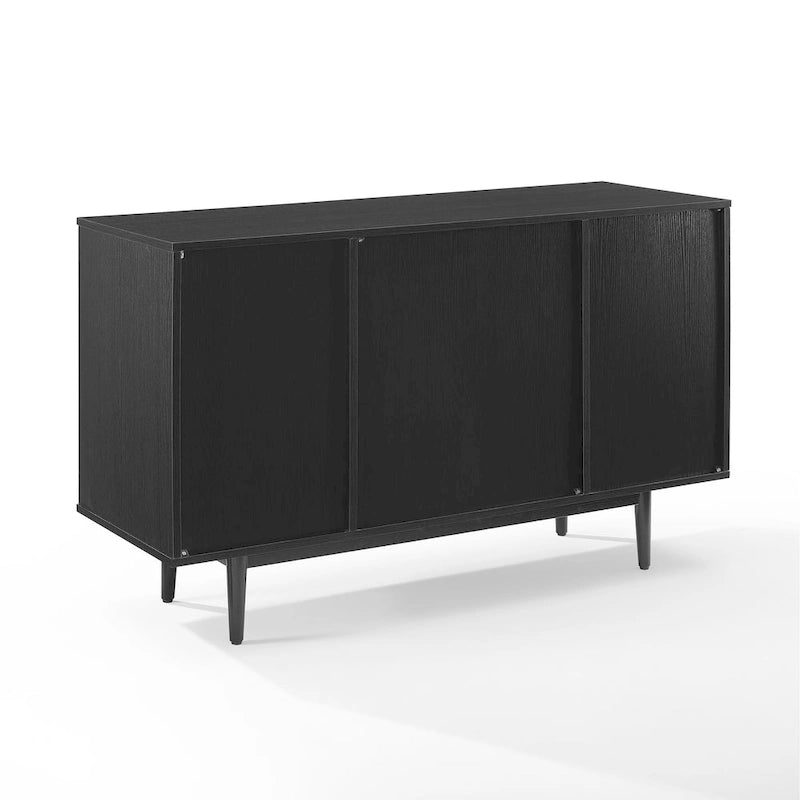 Mid-Century Wine Storage Sideboard with Stemware Rack & 15-Bottle Wine Rack