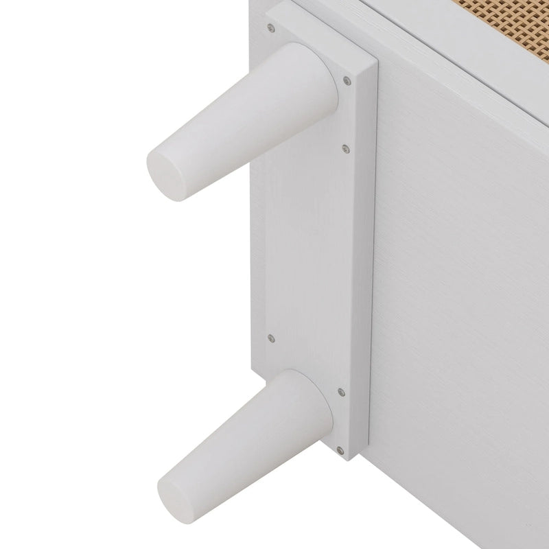 6-Drawer Rattan Dresser with Wood Frame
