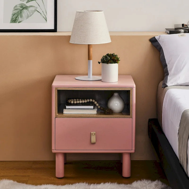 Nordic Style Bedside Table with Single Drawer