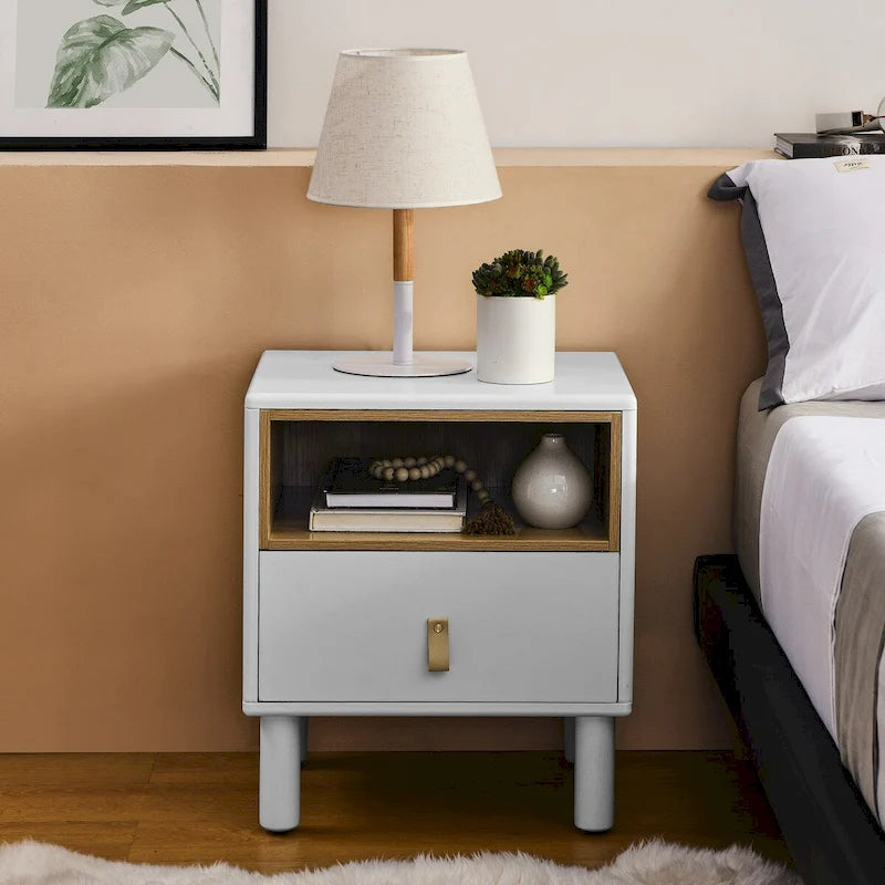Nordic Style Bedside Table with Single Drawer