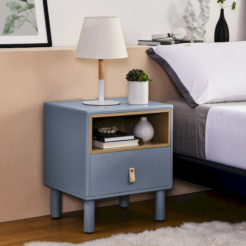 Nordic Style Bedside Table with Single Drawer