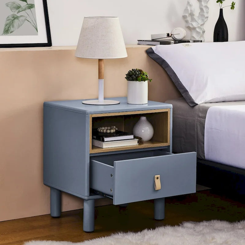 Nordic Style Bedside Table with Single Drawer