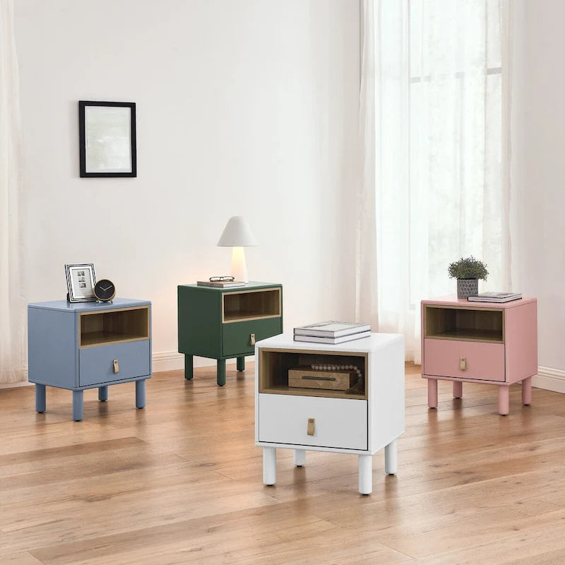 Nordic Style Bedside Table with Single Drawer