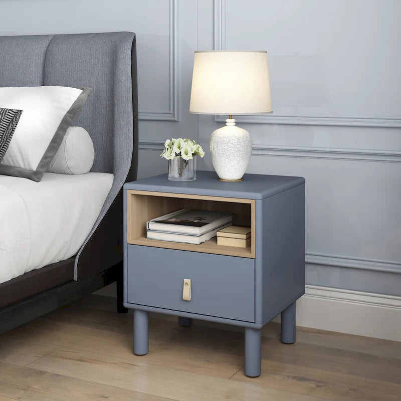Nordic Style Bedside Table with Single Drawer