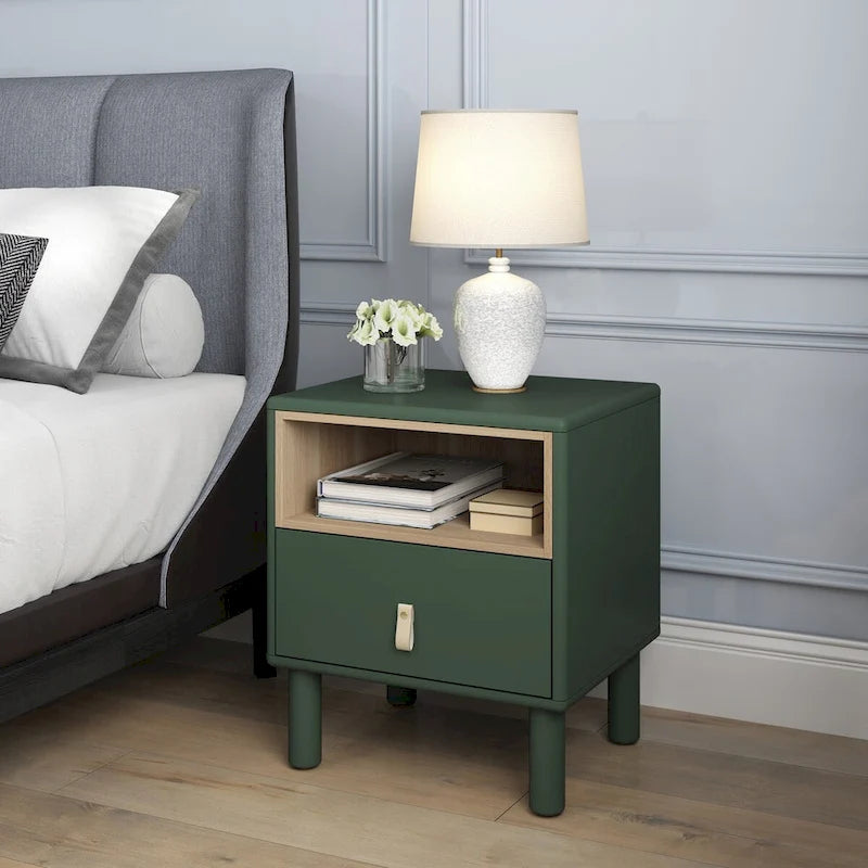Nordic Style Bedside Table with Single Drawer