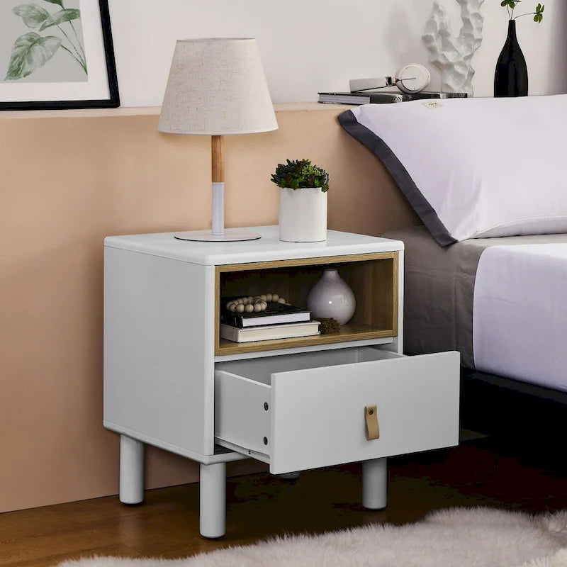 Nordic Style Bedside Table with Single Drawer