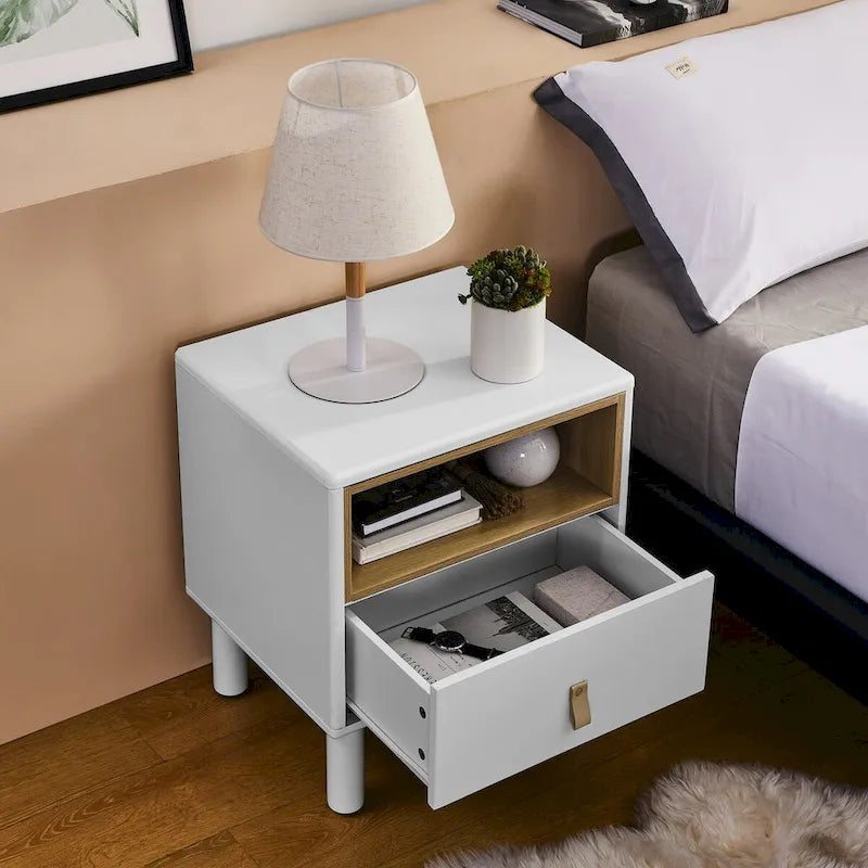 Nordic Style Bedside Table with Single Drawer
