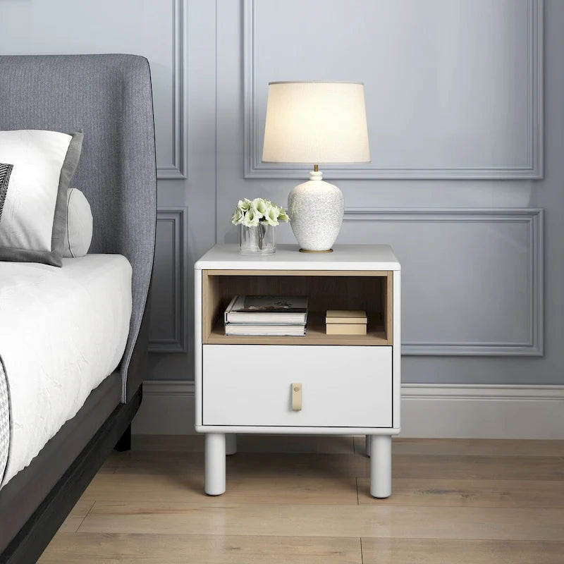Nordic Style Bedside Table with Single Drawer