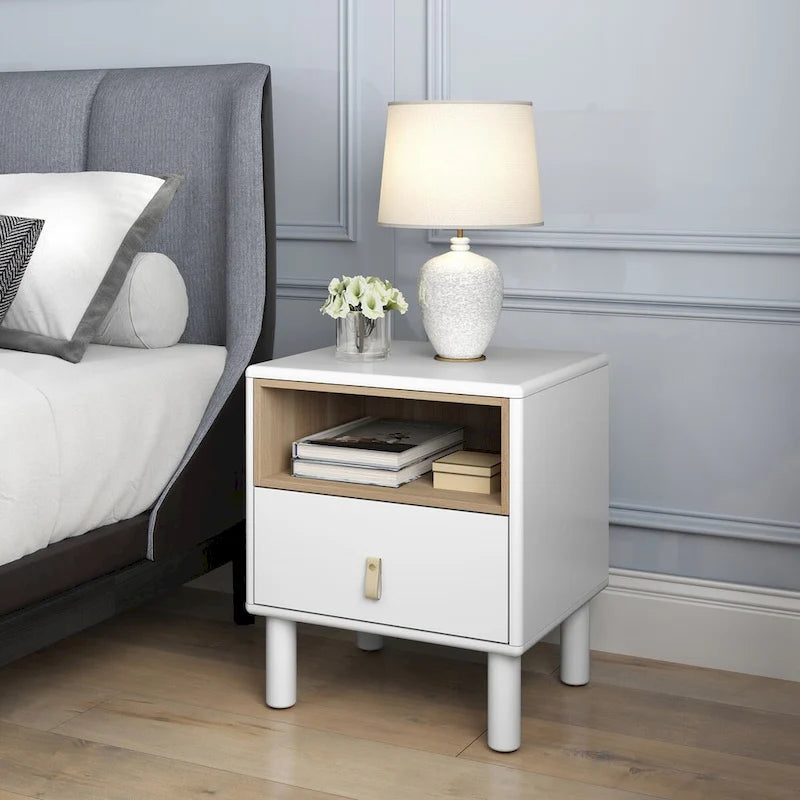 Nordic Style Bedside Table with Single Drawer