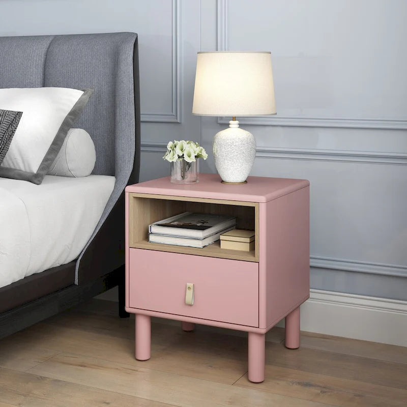 Nordic Style Bedside Table with Single Drawer