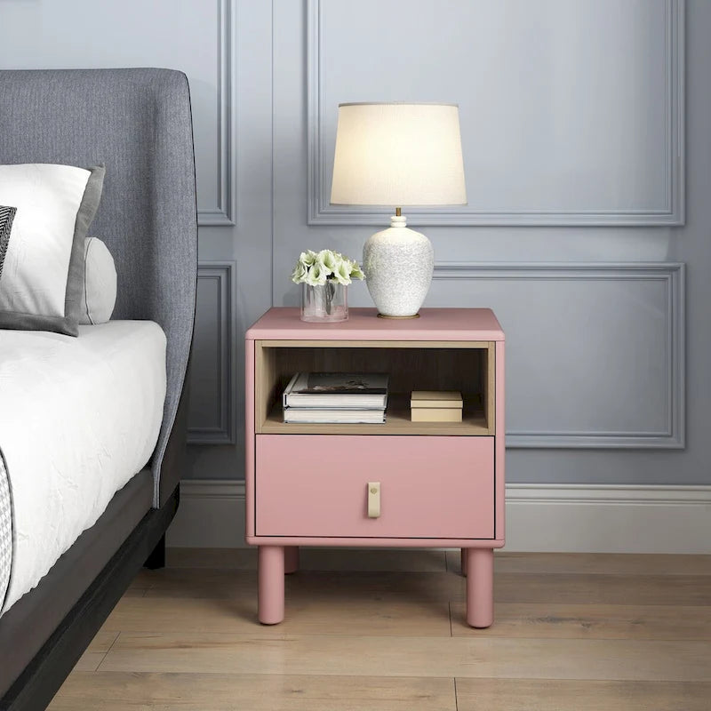 Nordic Style Bedside Table with Single Drawer