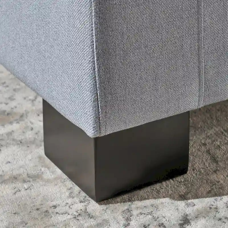 Tufted Waffle Stitch Storage Ottoman Bench with Soft-Close Lid — 2 Colors