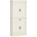 Tall Freestanding Kitchen Pantry Cabinet with 4 Doors & Drawer