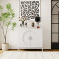 Wood Grain Sideboard Cabinet with Adjustable Shelves & Metal Legs