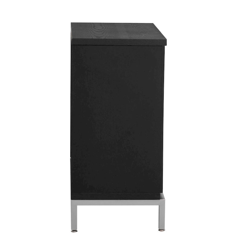 Wood Grain Sideboard Cabinet with Adjustable Shelves & Metal Legs