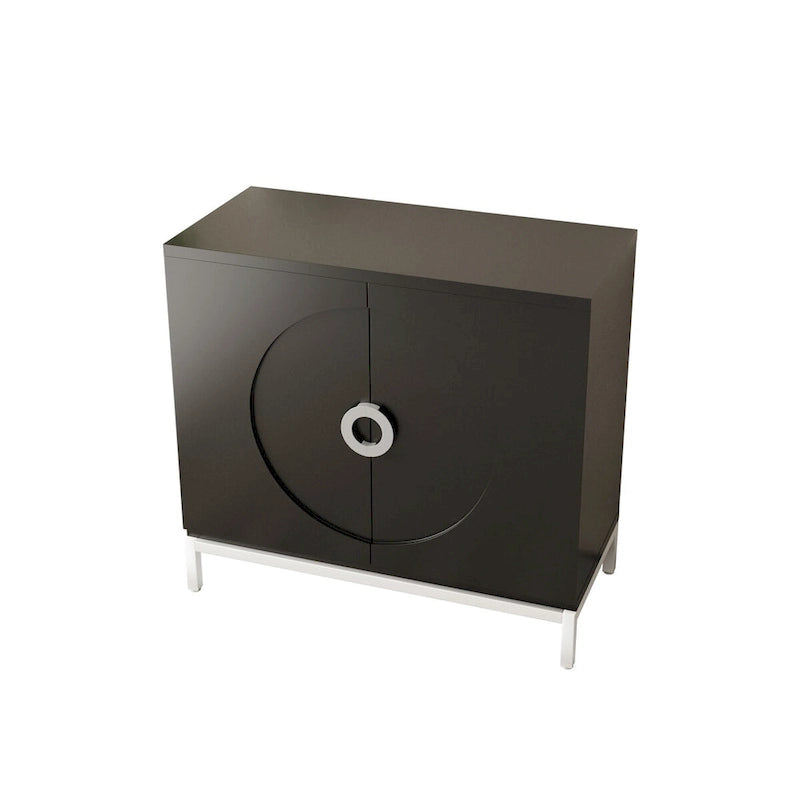 Wood Grain Sideboard Cabinet with Adjustable Shelves & Metal Legs