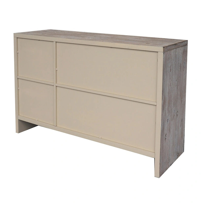 3-Door Wooden Sideboard Cabinet with Fluted Doors