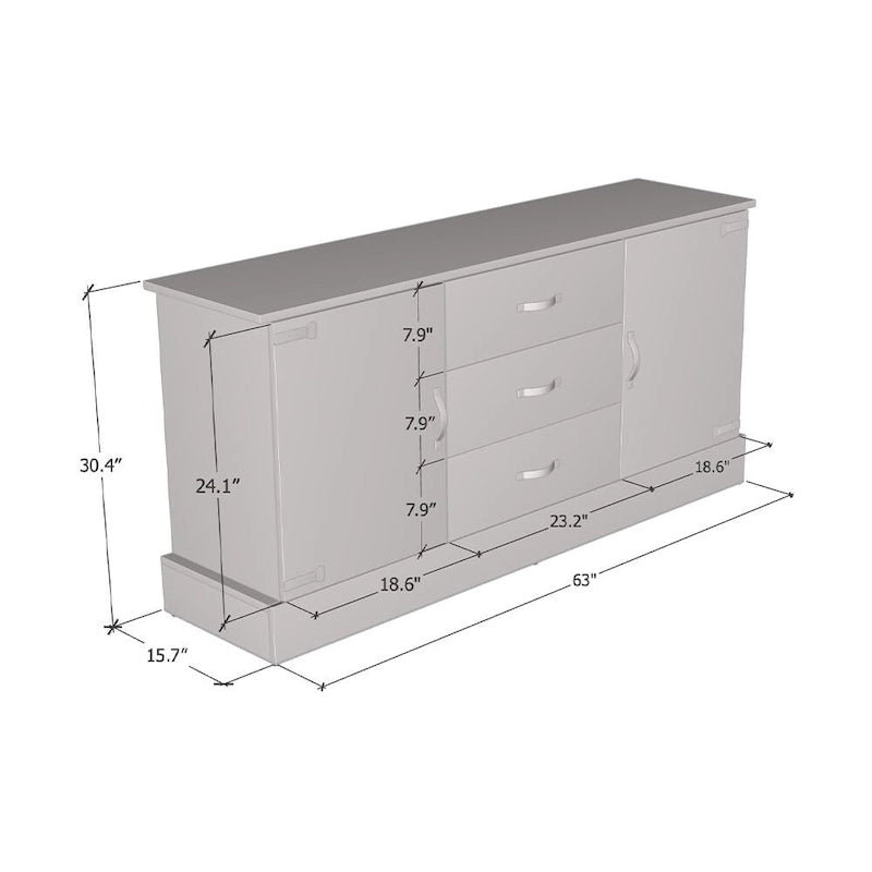 Modern Matte Finish Sideboard Buffet Cabinet – 63 Inch Wide