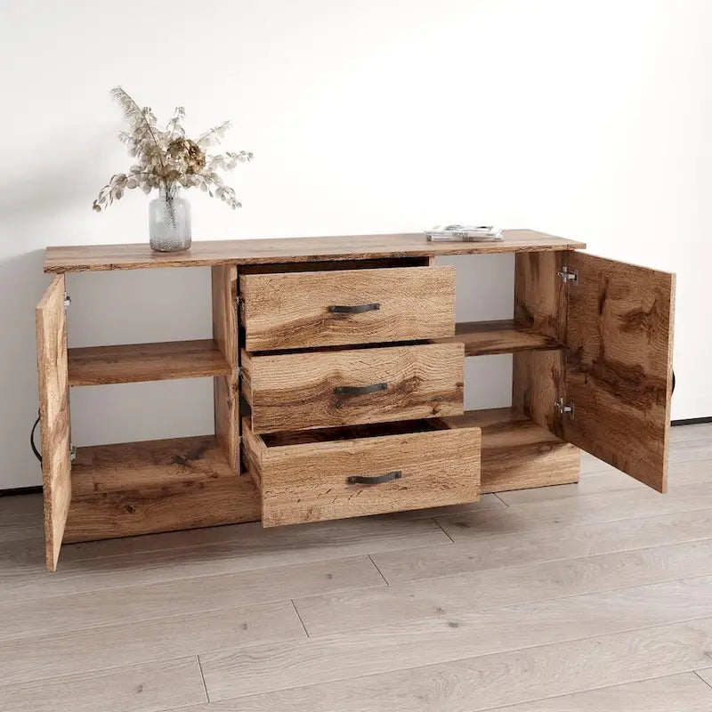 Modern Matte Finish Sideboard Buffet Cabinet – 63 Inch Wide