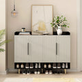 4-Door Shoe Cabinet with Adjustable Shelves & Open Top Surface