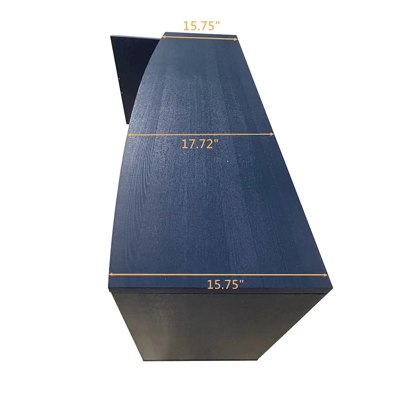 Navy Blue Sideboard Cabinet with Carved Doors, 3 Drawers & Curved Top