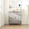 American Style 2-Door Cabinet with Relief Carved Doors & Gold Handles