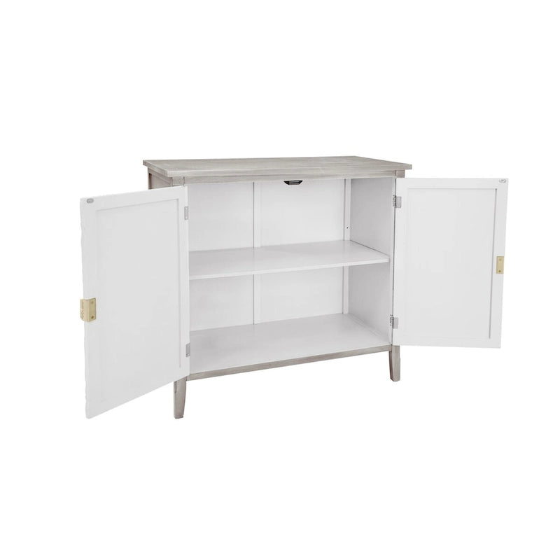 American Style 2-Door Cabinet with Relief Carved Doors & Gold Handles